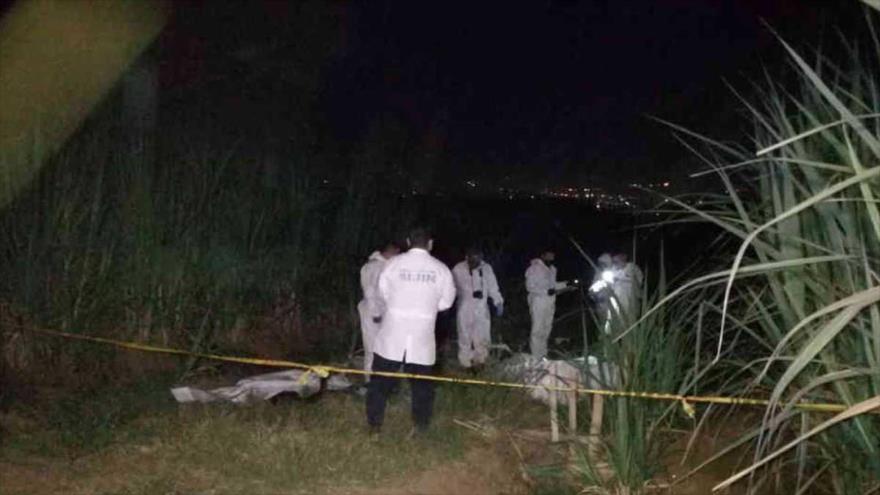 Escena de un asesinato en Cauca, Colombia.