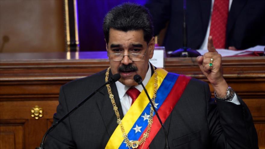 
El presidente venezolano, Nicolás Maduro, habla en la Asamblea Nacional Constituyente en Caracas, la capital, 14 de enero de 2020. (Foto: AFP)