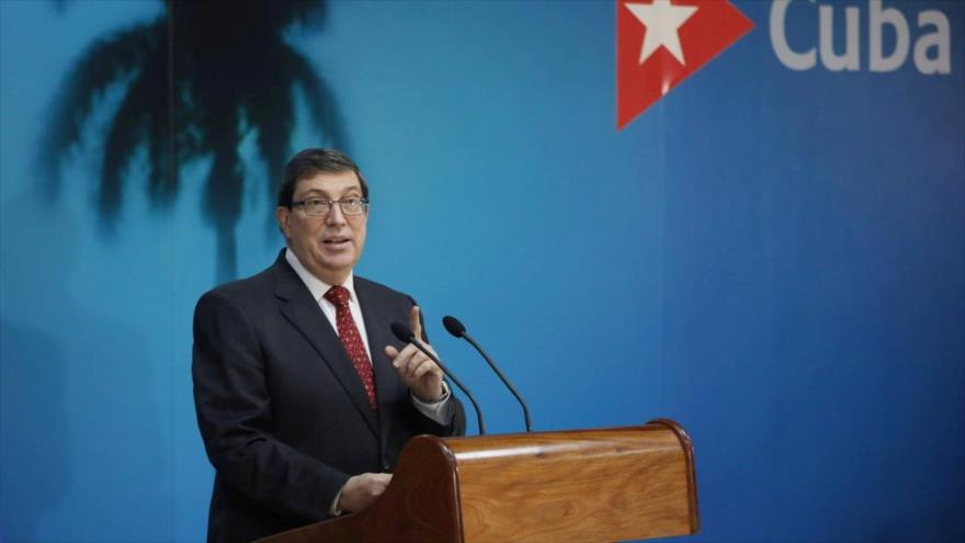 El ministro de Relaciones Exteriores de Cuba, Bruno Rodríguez, en una conferencia de prensa. (Foto: Reuters)