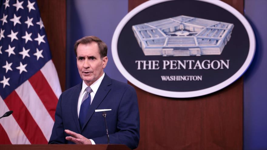 El portavoz del Departamento de Defensa estadounidense (el Pentágono), John Kirby, habla ante la prensa, 2 de septiembre de 2021. (Foto: AFP)
