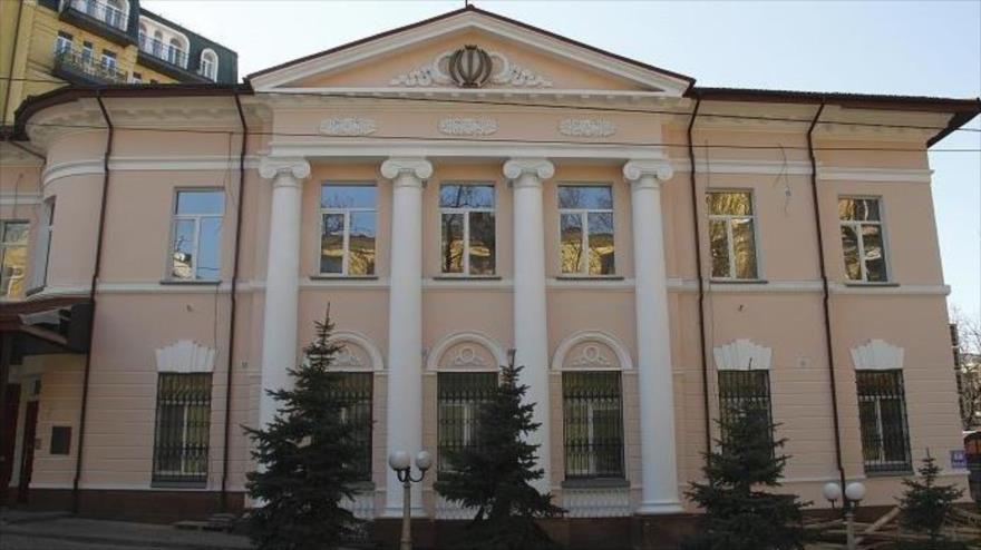Edificio de la embajada de la República Islámica de Irán en Kiev, capital de Ucrania.