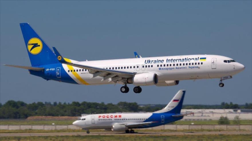 Despega un avión de la aerolínea ucraniana.