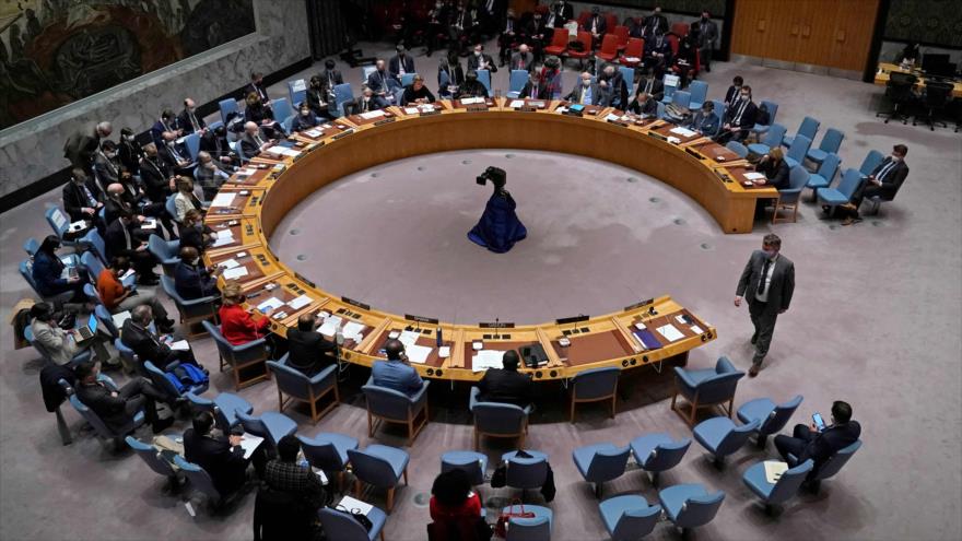 Una reunión de emergencia del Consejo de Seguridad de la ONU sobre Ucrania en Nueva York, 23 de febrero de 2022. (Foto: AFP)