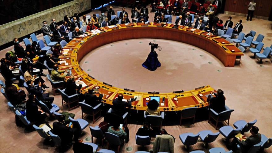 Sesión del Consejo de Seguridad de Naciones Unidas (CSNU) sobre operación militar de Rusia en Ucrania, 27 de febrero de 2022. (Foto: AFP)