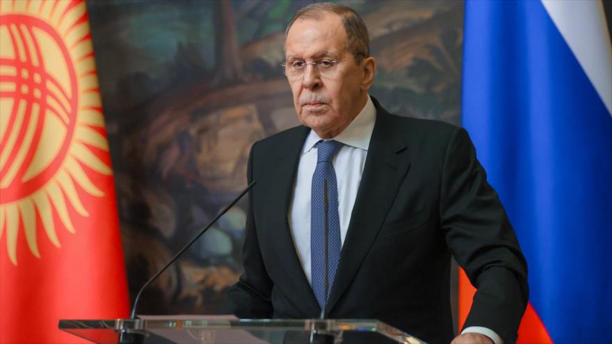 El canciller ruso, Serguéi Lavrov, en una rueda de prensa en Moscú, 5 de marzo de 2022. (Foto: mid.ru)