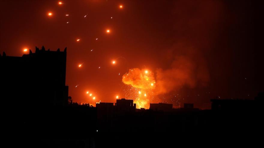 Un ataque aéreo de Arabia Saudí contra Saná, capital de Yemen, 31 de enero de 2018. (Foto: Reuters)