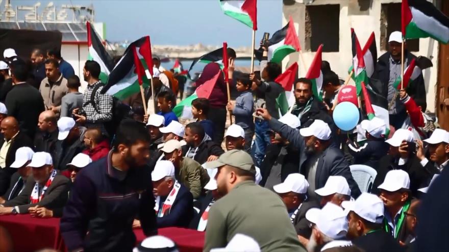 Palestinos celebran el 46.º aniversario del Día de la Tierra