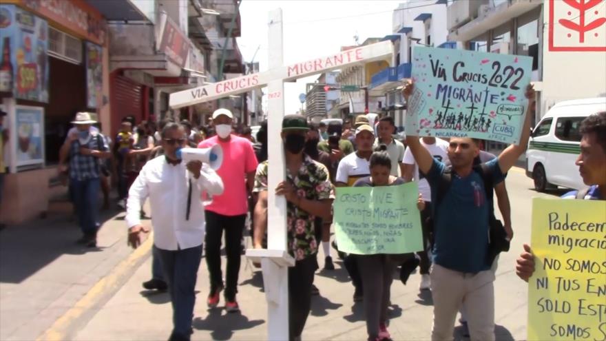 Migrantes buscan salir en caravana de la frontera sur de México