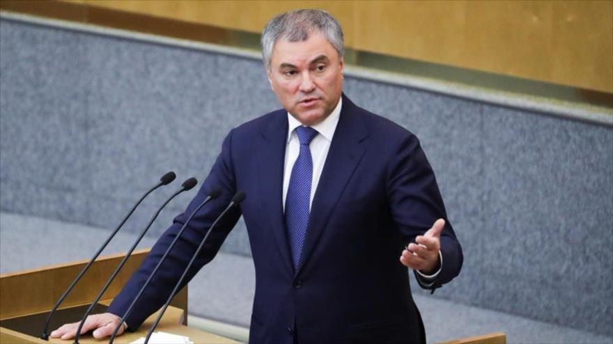El presidente de la Duma Estatal (Cámara Baja) de Rusia, Vyacheslav Viktorovich Volodin.
