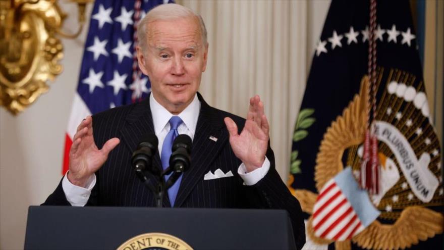 El presidente de EE.UU., Joe Biden, ofrece un discurso en la Casa Blanca en Washington, DC. (capital), 6 de abril de 2022. (Foto: Getty Images)