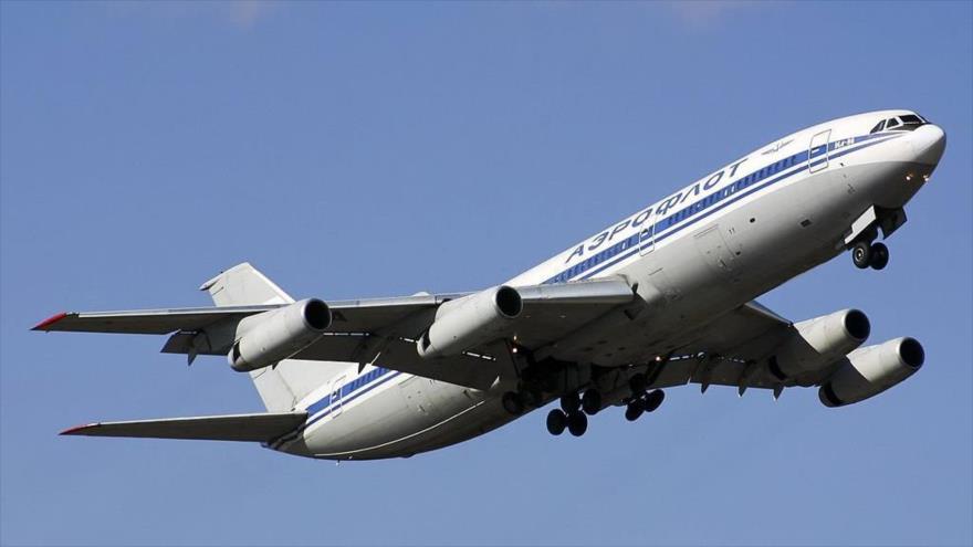 Un avión Ilyushin Il-86 de la aerolínea rusa Aeroflot despegando de Bulgaria.