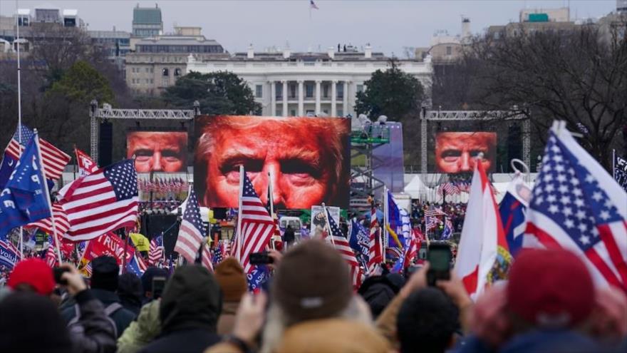 Partidarios del expresidente de EE.UU. Donald Trump en un mitin antes de asalto al Capitolio en Washington, 6 de enero de 2021. (Foto: AP)