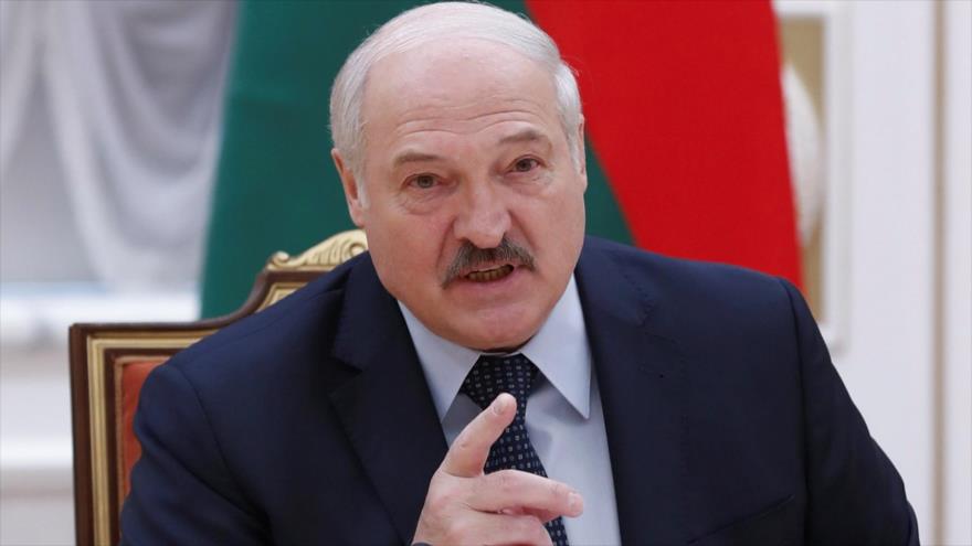 El presidente bielorruso, Alexander Lukashenko, en el Consejo de Jefes de Gobierno de la Comunidad de Estados Independientes (CEI) en Minsk, Bielorrusia, 28 de mayo de 2021. (Foto: Reuters)