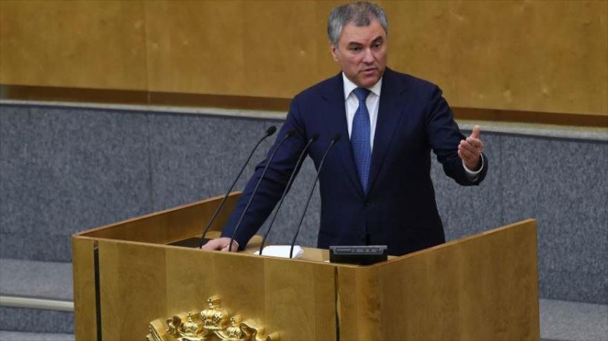 El presidente de la Duma Estatal (Cámara Baja) de Rusia, Vyacheslav Volodin.