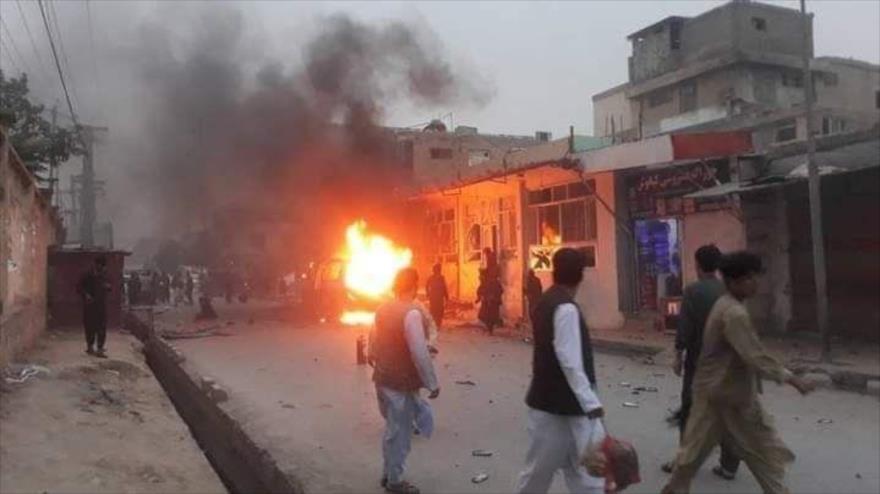 Explosión en Mazar Sharif, Afganistán, 28 de abril de 2022.
