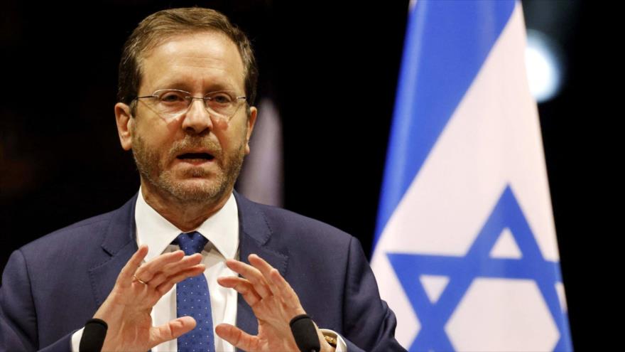 Presidente israelí, Isaac Herzog, ofrece discurso en una ceremonia en Toulouse, Francia, 20 de marzo de 2022. (Foto: AFP)