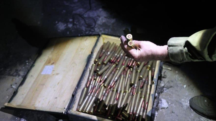 Depósito de municiones del batallón nacionalista Azov en una de las estaciones de policía de Mariúpol en Ucrania, 29 de abril de 2022. (Foto: Getty Images) 