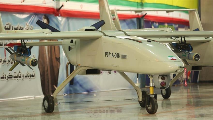 El dron de combate Mohayer 6 de fabricación iraní.
