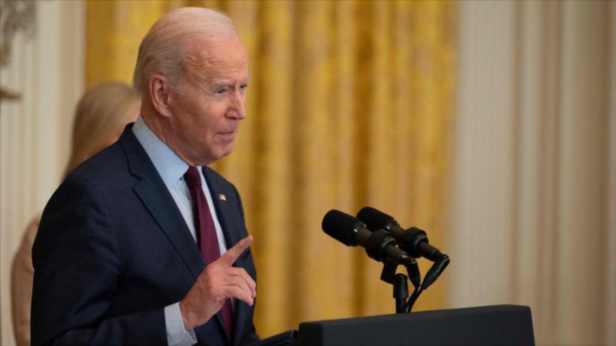 El presidente de EE.UU., Joe Biden, habla en la Casa Blanca, 3 de marzo de 2022. (Foto: AFP)