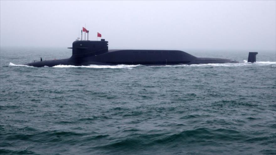 Un submarino nuclear de la Armada de China en un desfile naval en el este de China, 23 de abril de 2019. (Foto: AFP)
