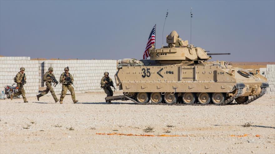 Miembros del El Equipo de Combate de la 30ª Brigada Blindada de EE.UU. en Siria.