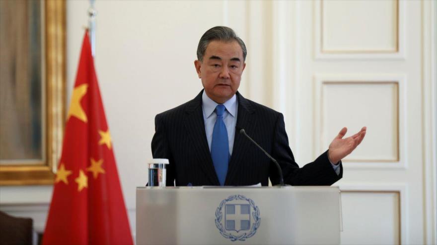 El canciller de China, Wang Yi, en una conferencia de prensa. (Foto: Reuters)