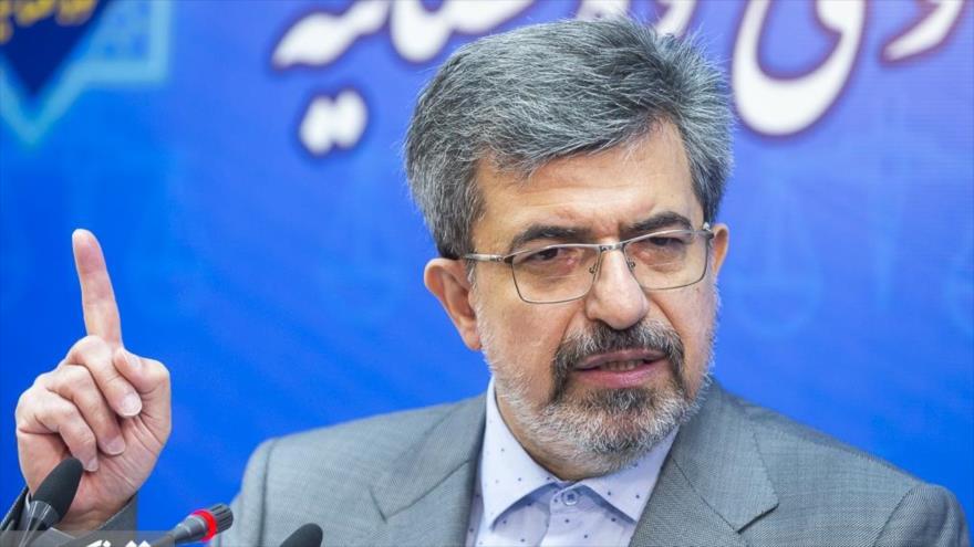 El portavoz del Poder Judicial de Irán, Masud Setayeshi, durante una rueda de prensa en Teherán, Irán, 24 de mayo de 2022.