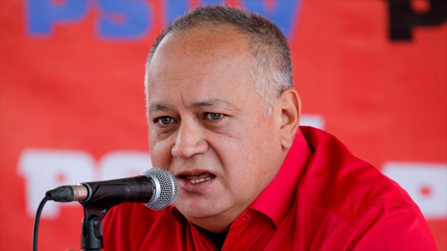 Diosdado Cabello, el vicepresidente del Partido Socialista Unido de Venezuela (PSUV) en rueda de prensa , Caracas, Venezuela, 14 de febrero de 2022. (Foto: Reuters)