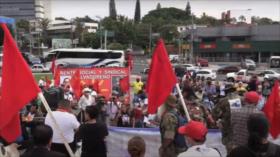 Sindicalistas protestan contra gestión de Bukele en El Salvador