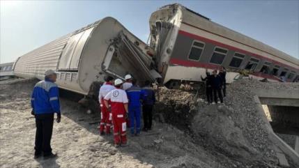 Descarrila tren en Irán y deja 17 muertos y 30 heridos
