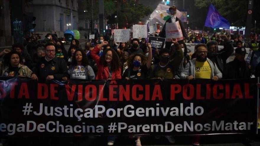 Una protesta contra la violencia policial en Sao Paulo, Brasil, 1 de junio de 2022. (Foto: Getty Images)