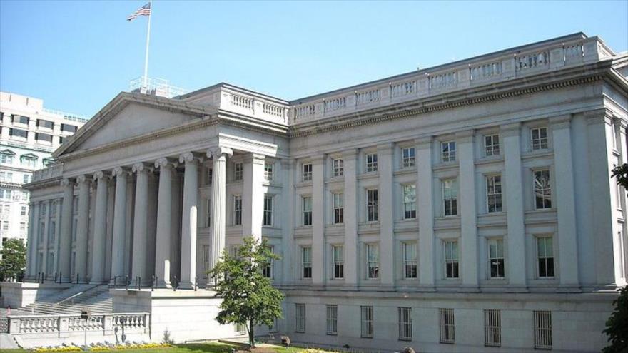 Fachada del Departamento del Tesoro de Estados Unidos en Washington, la capital.
