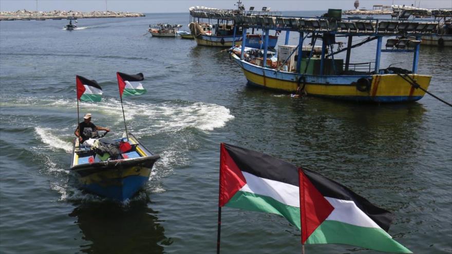 Barcos de pescadores palestinos en las costas de Gaza