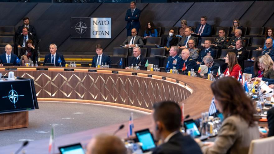 Ministros de Exteriores de los Estados miembros de la OTAN se reúnen en Bruselas, Bélgica, 7 de abril de 2022.