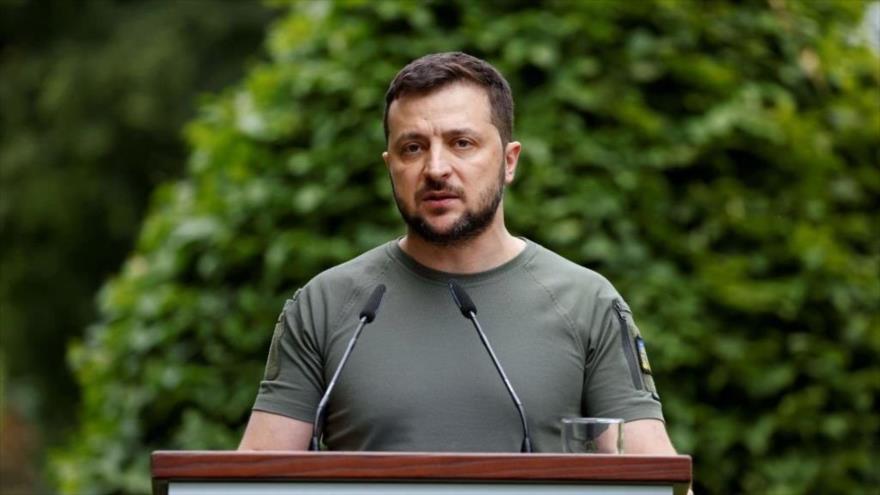 El presidente de Ucrania, Volodímir Zelenski, ofrece una rueda de prensa en Kiev, la capital, 16 de junio de 2022. (Foto: AFP)