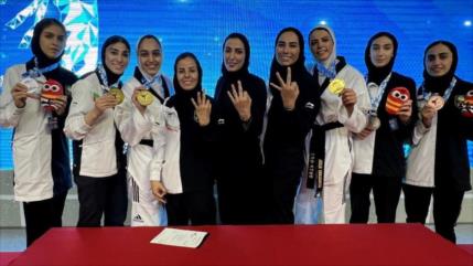 Selección femenina iraní de taekwondo se proclama campeona de Asia