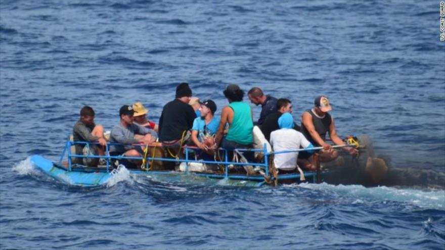 Un grupo de inmigrantes cubanos al sur de Key West, Florida, 13 de septiembre de 2015. 