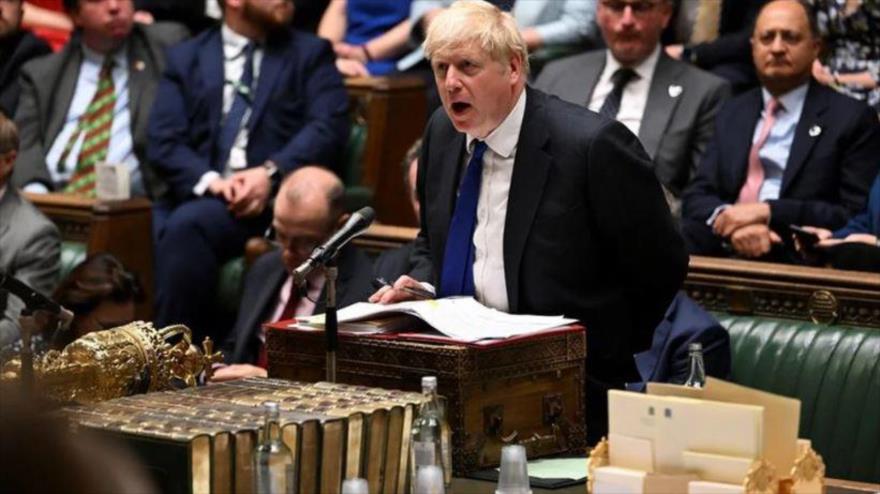  Premier británico, Boris Johnson, habla en la Cámara de los Comunes en Londres, capital británica, 6 de julio de 2022. (Foto: Reuters) 