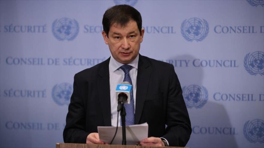 El representante permanente adjunto de Rusia ante la ONU, Dmitri Polianski, en Nueva York, EE.UU., 1 de abril de 2022. (Foto: Getty Images)