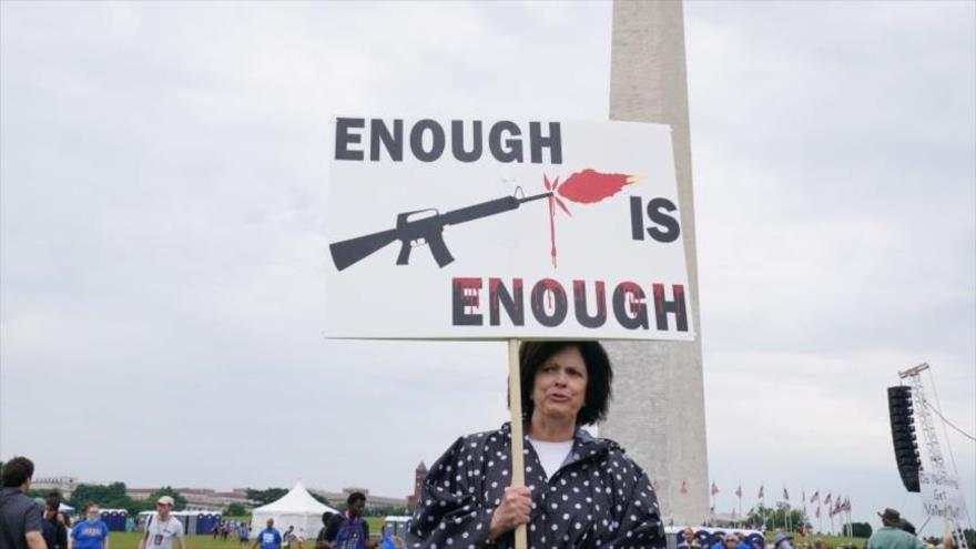 Una manifestación a favor de una legislación estricta para el control de armas, 11 de junio de 2022.