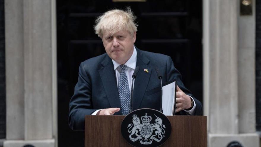 El saliente primer ministro británico, Boris Johnson, ofrece un discurso en Downing Street en Londres, el Reino Unido, 7 de julio de 2022. (Foto: Getty Images)