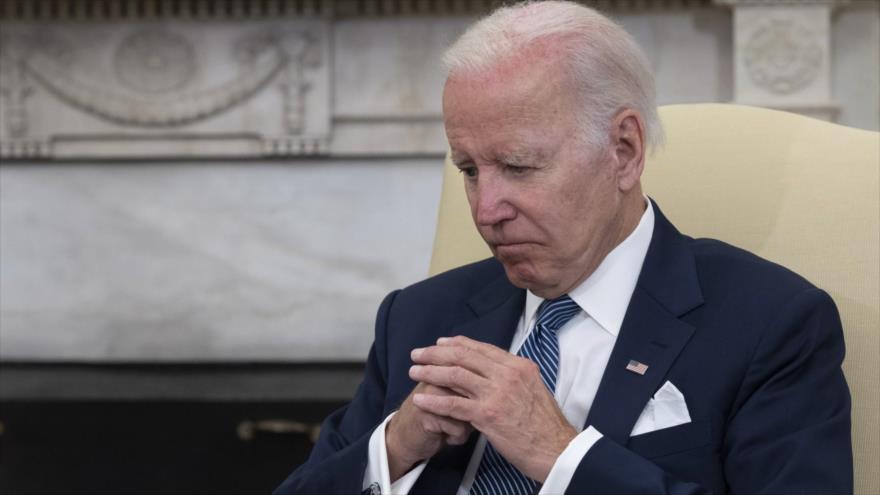 El presidente de EE.UU., Joe Biden, durante una reunión con su homólogo mexicano, Andrés Manuel López Obrador, en Washington, 12 de julio de 2022.