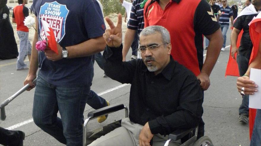 El activista encarcelado bareiní Abdulyalil al-Singace durante una protesta en marzo de 2011.