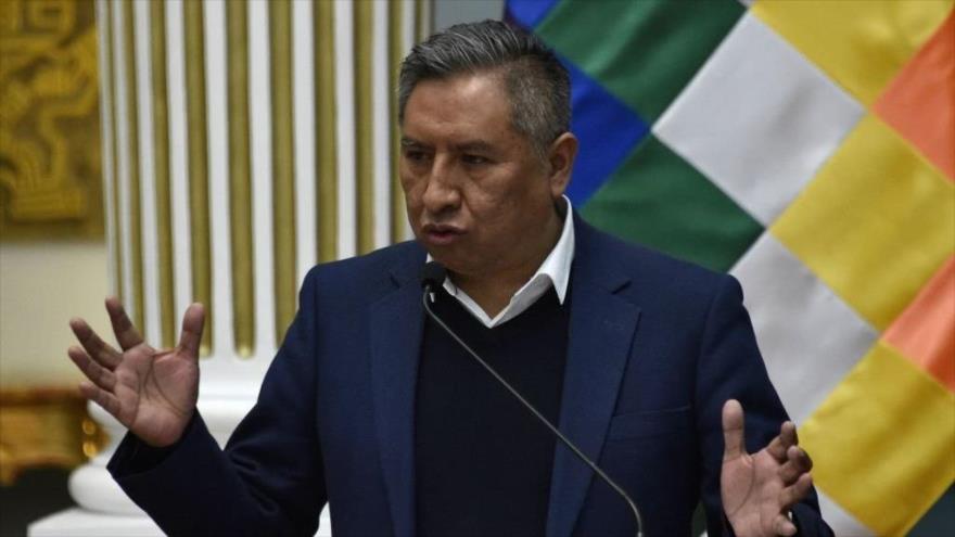 El canciller de Bolivia, Rogelio Mayta, durante una rueda de prensa, La Paz, Bolivia, 5 de mayo de 2022. (Foto: Getty Images)