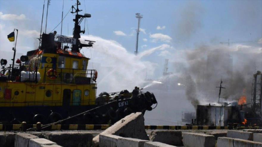 Rusia destruye buque ucraniano y misiles Harpoon de EEUU en Odesa | HISPANTV