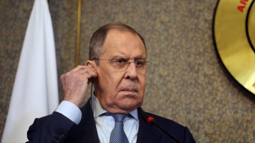 Canciller ruso, Serguéi Lavrov, en una conferencia de prensa Cairo, Egipto, 24 de junio de 2022.