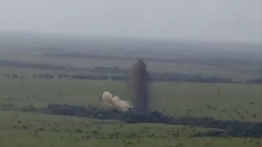 El derribo de un avión “invasor” por la Fuerza Armada de Venezuela en una zona boscosa en la frontera con Colombia, 24 de julio de 2022.