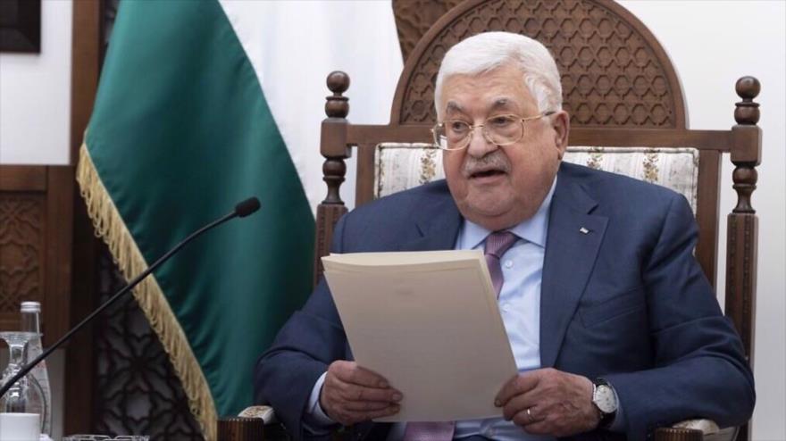 Presidente de la Autoridad Nacional Palestina (ANP), Mahmud Abás, en una reunión en Ramalá, en la ocupada Cisjordania, 27 de marzo de 2022. (Foto: AFP)