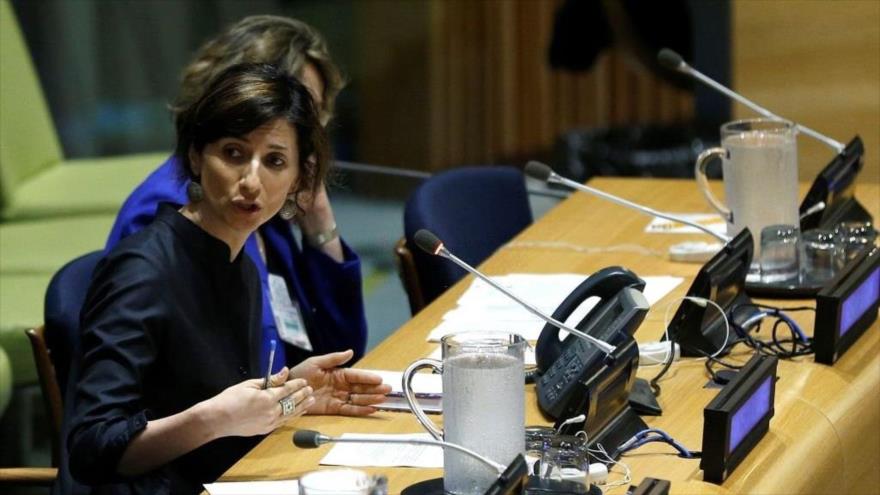 La relatora especial de la ONU sobre los territorios ocupados palestinos, Francesca Albanese, habla en Nueva York, EE.UU. (Foto: Getty Images)