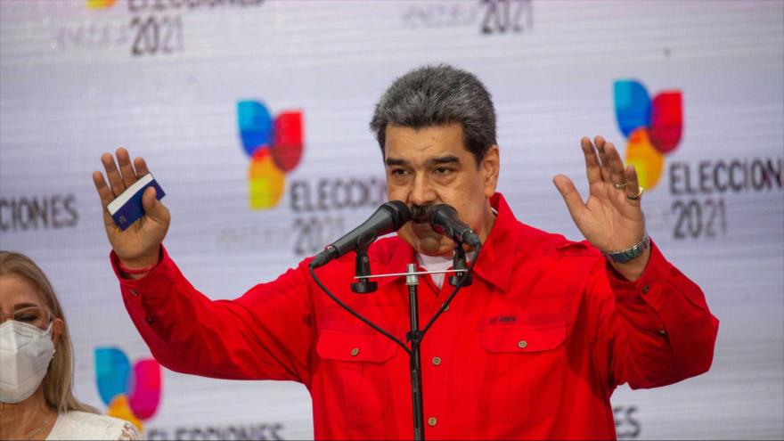 El presidente de Venezuela, Nicolás Maduro, en un acto en Caracas, 21 de noviembre de 2021. (Foto: Getty Images)